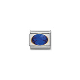 Nomination Comp, Classic CUBIC ZIRCONIA FACETTIERT Edelstahl, 18K-Gold (007_BLAU)